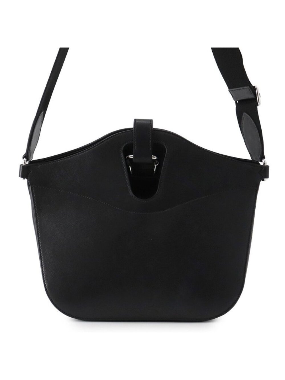 Hermes Tote Messenger Attrage Black Silver Ever Gray Canvas